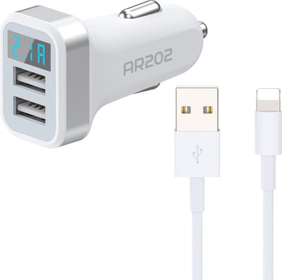 Autolader met Geschikt voor: Lightning kabel - Auto Oplader Stekker Lader - Car USB Adapter - Geschikt voor: Apple iPhone 15 / 14 / 13 / 12 / 11 / Pro Max / X / XS / XR / MAX / SE / 5S /5 / 6S / 6 Plus / 7 / 7 Plus / 8 / 8 Plus