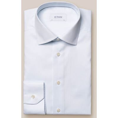 Eton Overhemd Hairline Striped Twill Licht Blauw / male