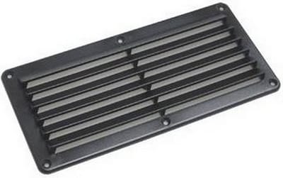 BREG Ventilatierooster – Rechthoekig Kunststof Rooster 140x125mm – Zwart - 1 Stuk