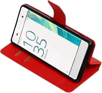 BestCases.nl Rood Sony Xperia XA TPU wallet case booktype hoesje HM Book