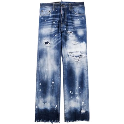 Dsquared2 Roadie Jean Blauwe Versleten Denim Broek