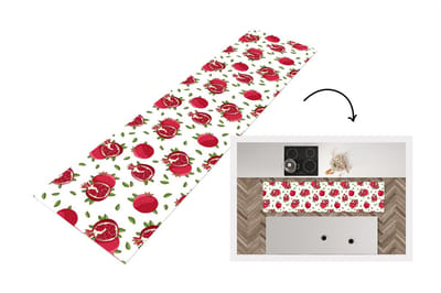 Keukenloper - Loper keuken - Fruit - Bladeren - Patroon - Granaatappel - 200x50 cm - Keukenloper vinyl