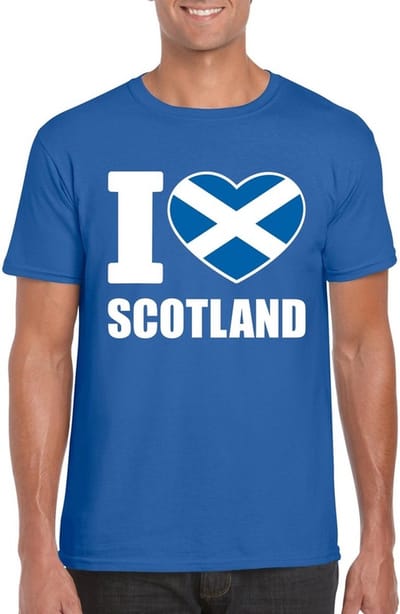 Blauw I love Schotland supporter shirt heren - Schots t-shirt heren S