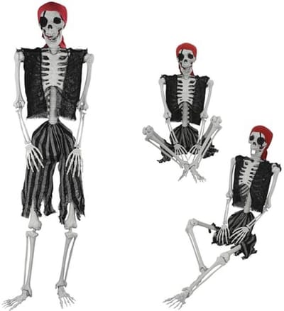 Levensgroot Halloween Skelet met Beweegbare Gewrichten - Perfect voor Feestdecoratie en Tuin