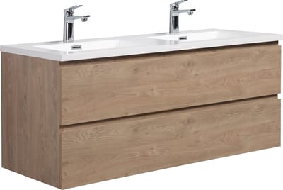 Badplaats Badkamermeubel Set Angela 120 cm – Kastanje Eiken – Badmeubel met Wastafel