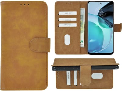 MoDo hoesje Geschikt voor Motorola Moto G73 - Kunstleer Book Case - Bruin