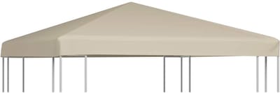 Partytent Dakzeil 3x3 m - Vervangend Dak Gazebo - Waterbestendig Polyester met PVC Coating 310 g/m² - Universeel Reservedak incl. 16 Klittenbandsluitingen - Beige