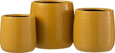 J-Line bloempot Effen - keramiek - oker - large - Ø 16.5 cm