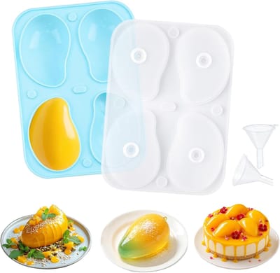 VHV - Siliconen Bakvorm - mango vormenset - 3-delig met trechters en vormen - voor ijs, snoep, gelei en chocolade