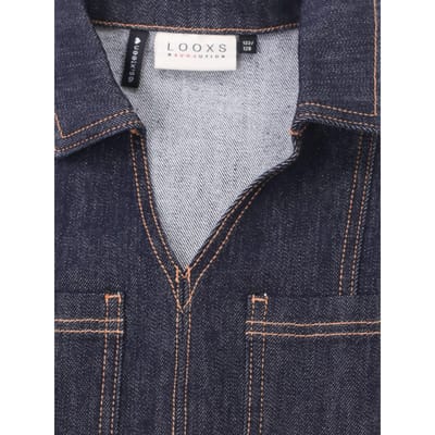 LOOXS 10sixteen Meisjes blouse - Maat 122/128 in de kleur Blauw van 62% COTTON 33% POLYESTER 4% RAYON 1% SPANDEX - 2631-5107-117