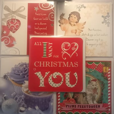 5 Kerst Wenskaarten - Kerstmis Wenskaart - Christmas - Weihnachten - Noel - Vierkant 14x14cm - 5 Motieven - Met Envelop