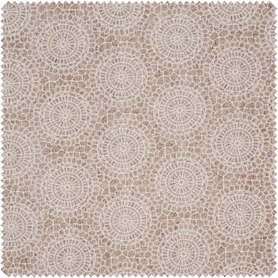 Motiefstof in linnenlook "Mandala kantcirkels"