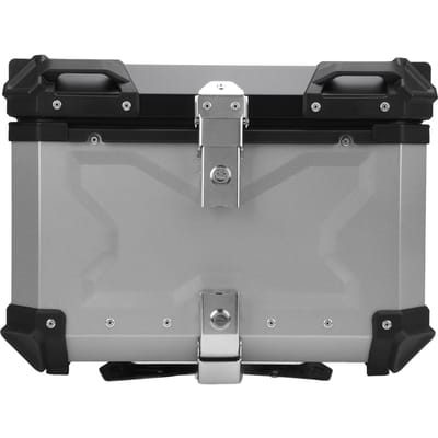 Top case moto Alliage d'aluminium 55L Démontage rapide Résistant à l'eau avec Verrou de sécurité Réfléchissant black