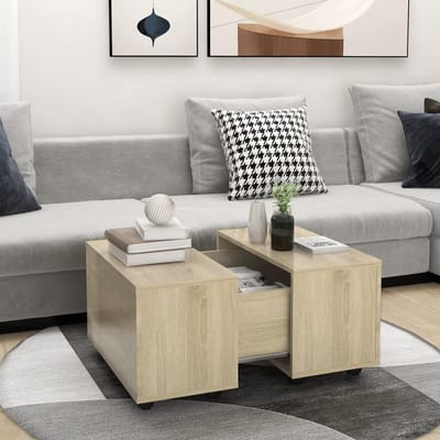 vidaXL - Salontafel - 60x60x38 - cm - bewerkt - hout - sonoma - eikenkleurig