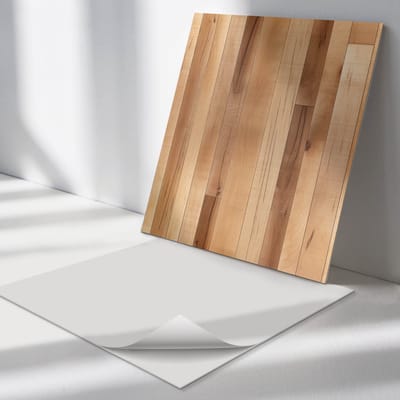 Wallfluent Vinyl Tegels - Natuurlijk Houtpatroon Vloer Tegels PVC - 30 cm x 30 cm - Beige PVC Tegels - Set van 9 - Vierkant PVC Tegels - Texturen Plaktegels - Zelfklevende PVC Tegels - Plaktegels Keuken en Badkamer