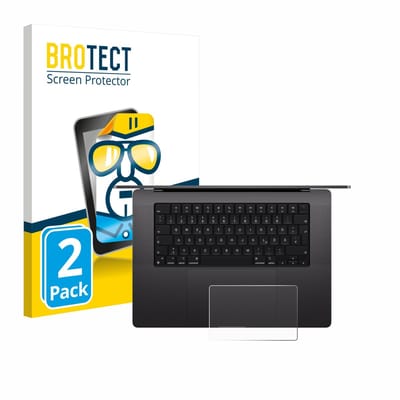 BROTECT - Screenprotector voor Apple MacBook Pro 16" M4 2024 (ALLEEN Touch Trackpad) - Folie Beschermfolie transparant 2 Stuks