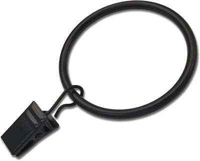 Gordijnringen met clips - Hangers ringen - Gordijnen ophangen - Set van 20 stuks - 45 cm ID - Vintage zwart