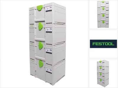 Festool Systainerset 4x SYS3 M 237 ( 4x 204843 ) 21,4 liter 396x296x237mm Gereedschapskoffer koppelbaar