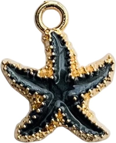 Haarbedel zeester zwart goud - Hair beads - Dreadlock sieraden - Haar bedels - Dreadlock kralen - Dreadlocks producten - Dreadlock beads - Dreadlock accessoiries - Dreadlock accesoires