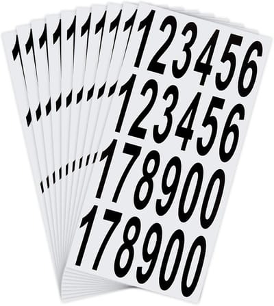 10 vellen brievenbusnummerstickers, waterdichte zelfklevende stickers voor brievenbus, huis, deur, huisnummer, binnen of buiten (7,5 cm)