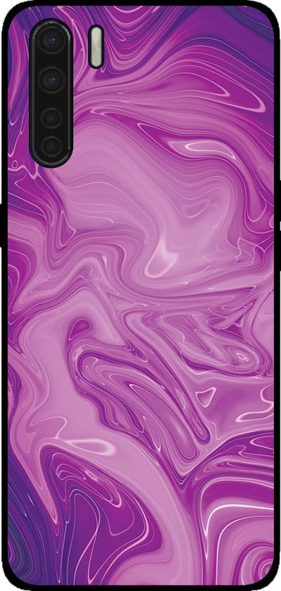 Smartphonica Telefoonhoesje voor OPPO A91 met marmer opdruk - TPU backcover case marble design - Paars geschikt voor Oppo A91