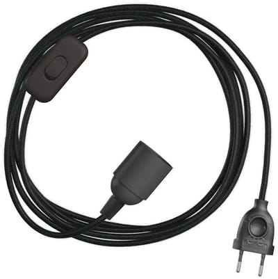Creative Cables Snakebis E14-lamphouder Met Bedrading 1.8 M Zwart