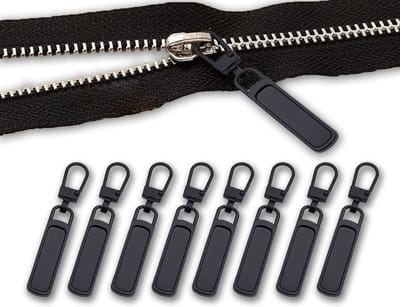 Dailygoods- Ritssluiting 8 Stuks - Reserveonderdelen - Universele Reparatie - Metalen Ritssluiting - Geschikt voor Handtas/Kledingjas - Duurzaam Materiaal - Rits
