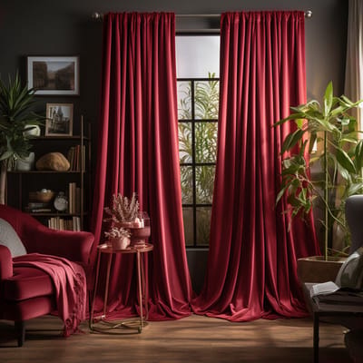 Gordijnen Blackout - Gordijnen - Gordijnen Kant en Klaar 2 Stuks - Fluwelen Gordijnen - Warmtewerend Gordijn - Geschikt Voor Woonkamer Slaapkamer - B 132 x H 213cm - Rood