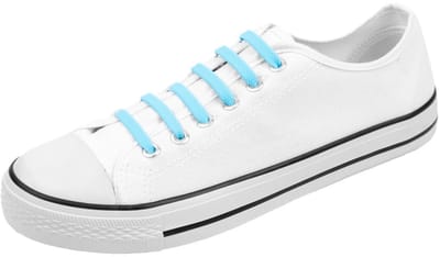 Elastische schoenveters | Platte schoenveters | Nooit meer veters strikken | 2x8 stuks | Kleur: Licht blauw