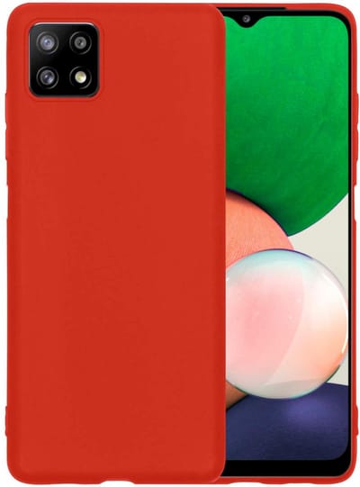 Hoesje - Geschikt voor Samsung Galaxy A22 4G - Sterk & Shockproof - Hoes Cover - Siliconen Case - Telefoonhoesjes - Rood