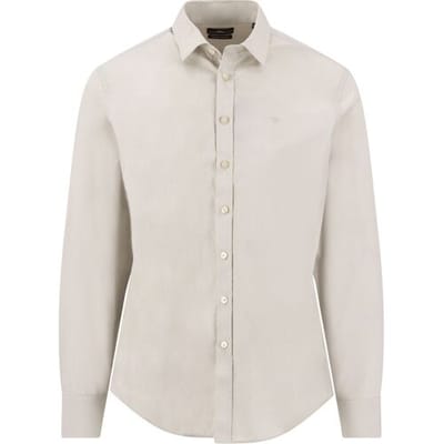 Fynch-Hatton Overhemd Solid Color Essential Poplin Cement / male