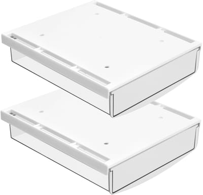 Dailygoods- Bureaulade - 2 Stuks - Zelfklevende Lade - Opbergdoos - Verborgen Bureaulade - 21 x 18 x 5,4 cm - Materiaal ABS/PET