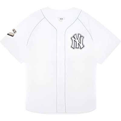 MLB New York Yankees SS22 Baseballshirt Geborduurd Logo Letter Patch Print Comfortabel Casual Ronde Hals Raglan Korte Mouw T-shirt 3ABS00221-50WHS S white