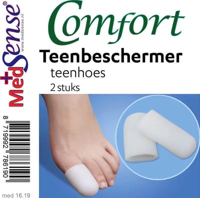 Teen beschermhoes grote teen 2 stuks - Medium Medsense Comfort