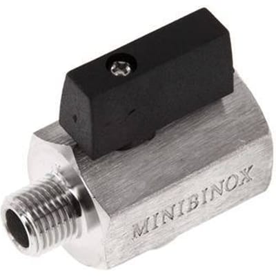 Buiten x Binnendraad G 1/4 inch 2-Weg Rvs Mini-Kogelkraan 25 Bar - BL2SH-MM-MF-014