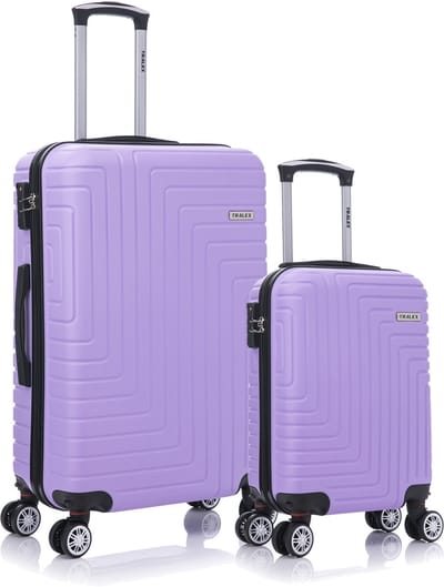 TRALEX - Luminara - 2 Delig kofferset - Kleine Set 27L&73L - Kleine handbagage - 27L - 51x34x20cm - Medium koffer - 73L - 71x46x26cm - ABS - Harde schaal - TSA-slot - Lichtgewicht - Flexibel - Duurzaam - Dubbele (rubberen) spinnerwiel Paars