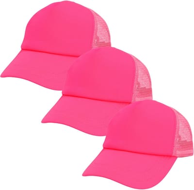 Boland pet neon - 3x - roze - volwassenen - unisex - 80/90s thema - uv blacklight- carnaval - verstelbaar