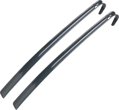 Urban Living Schoenlepel - 2x - lang - zwart - kunststof - 60 cm - schoentrekker