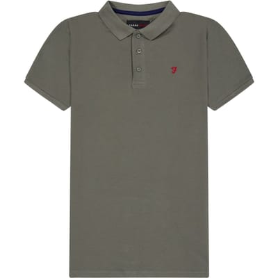 Farah Bugsworth-poloshirt met korte mouwen en borduursel voor jongens (Groen)