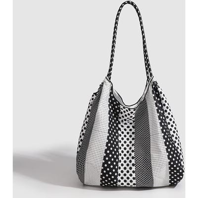 Stippen Getijden Tote Bag met Alle Kleine Schoudertas In Wind Milieuvriendelijke Tas Vrouw gray