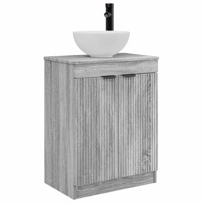 vidaXL - Badkamer - Vanity - met - Wastafel - Grijs - Sonoma - 54 - x - 35 - x - 83 - cm