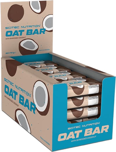 Scitec Nutrition® - Oat Bar (20 x 70 gram - Coconut) - Kokos - 20 repen - ontbijtrepen - energierepen - havervlokken - energiereep