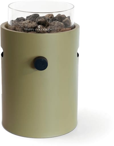 Happy Cocooning Tafelbrander Lumi Steel Olive Green - Ø 21.5 x 37 cm