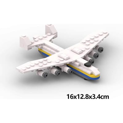 MOC Bouwsteen Vliegtuigmodel Shuttle Transportvliegtuig met Displaystandaard voor Kinderen Verzamelaars Baksteen Speelgoed white