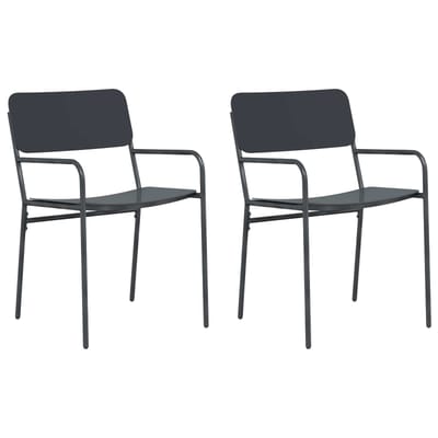 vidaXL - Tuinstoelen - 2 - st - Antraciet - Staal