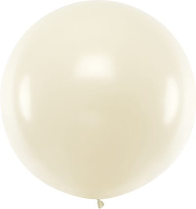 Reuzeballon 1 meter - metallic wit - parel