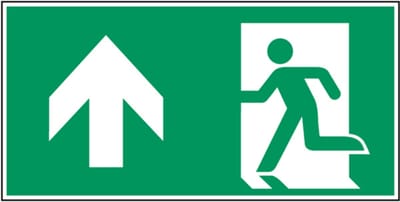 Nooduitgang rechtdoor pictogram