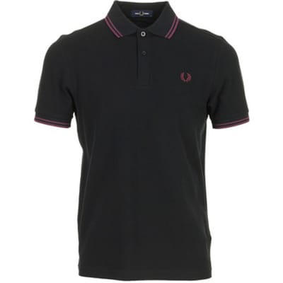 Fred Perry Twin tipped polo - black plum plum