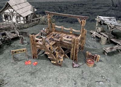 Tafelspel Toebehoren: Galg en Schandpaal Bouwpakket voor Miniaturenspel