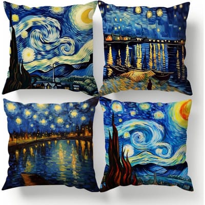 Van Gogh's Schilderijen Kussensloop Dubbele Prints Kussens Kussensloop Kussenhoes Sierkussen Bank Decoratie Kussenhoes Huisdecoratie 45x45cm